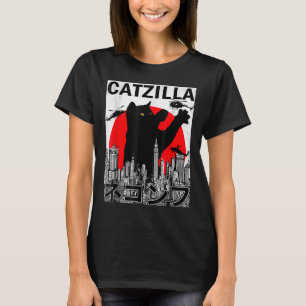 Catzilla Cute Art Japanese Cat Stuff For Cat Lover T-Shirt