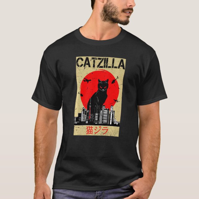 Catzilla Cute Cat Stuff For Cat Cat Mum Cat Dad Ca T-Shirt (Front)