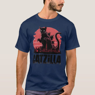 Catzilla Fierce Feline Monster retro T-Shirt