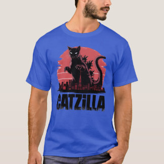 Catzilla Fierce Feline Monster retro T-Shirt