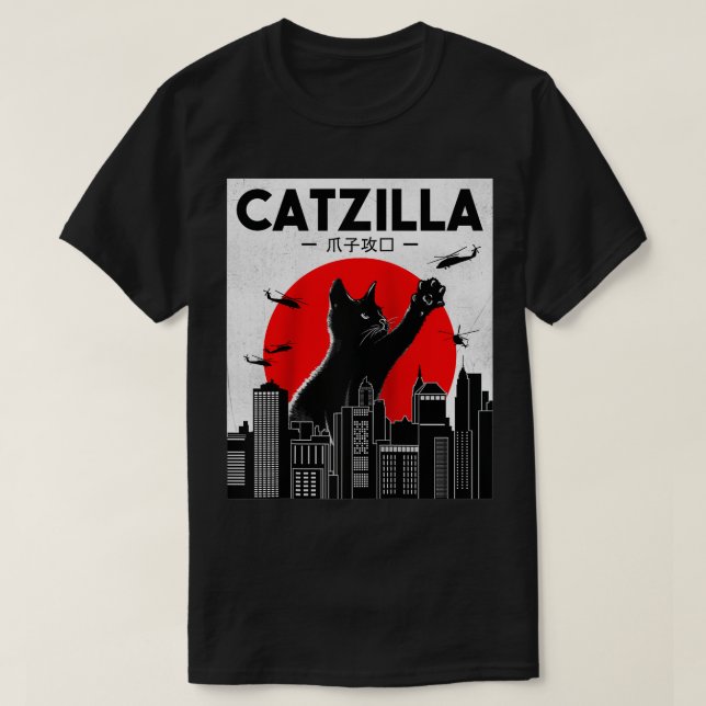 Catzilla Funny Cat , Funny Cat , Cat Lover  T-Shirt (Design Front)