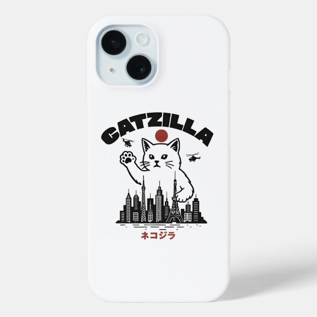 Catzilla – Funny Cat Godzilla Parody  Case-Mate iPhone Case (Back)