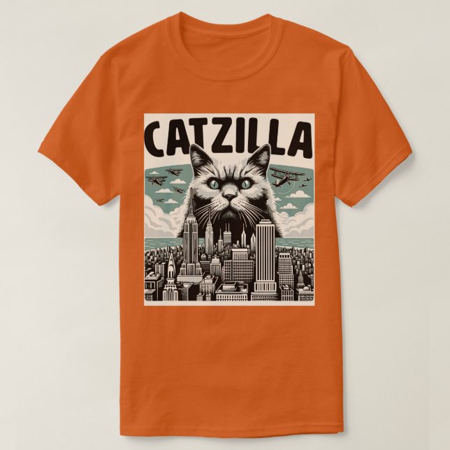 Catzilla Funny Cat Kitten Design 1 T-Shirt (Design Front)