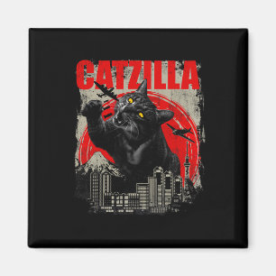 Catzilla - Funny Cat Lover Kitten Kitty Short Slee Magnet