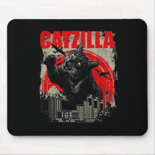 Catzilla - Funny Cat Lover Kitten Kitty Short Slee Mouse Mat