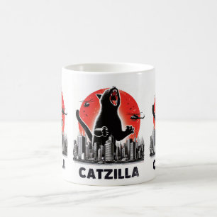 Catzilla Funny Cat Rampage Epic Feline Monster Cat Coffee Mug
