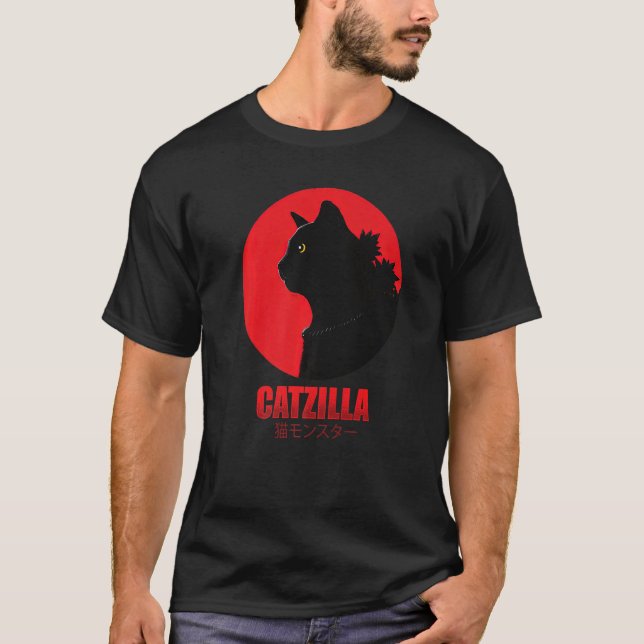 Catzilla Funny Cat Shirt, Funny Cat Premium T-Shirt (Front)