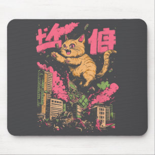 Catzilla Funny Giant Cat Monster Kaiju Japanese Ka Mouse Mat