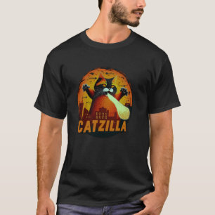 Catzilla Funny Halloween Cat Monster T-Shirt