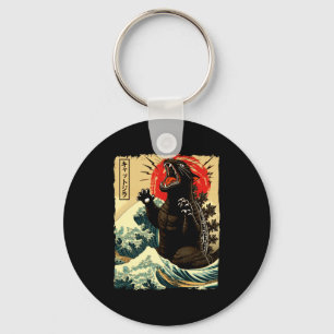 Catzilla Funny Japanese Style  Key Ring