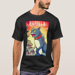 Catzilla Funny Parody Cat Kitten Pet T-Shirt