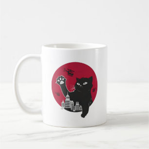 Catzilla – Giant Black Cat Parody with City Coffee Mug