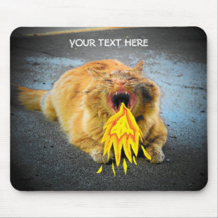 Catzilla has fire breath! mouse mat