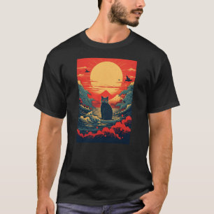 Catzilla in Japanese Sunset - Vintage Funny Cat Ar T-Shirt