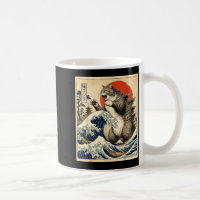 Catzilla Japanese Art Cat Lover Graphic Print Men 