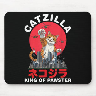 Catzilla King Of Pawster Giant Cat Destroy City He Mouse Mat