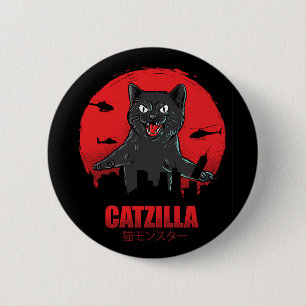 Catzilla Monster Cat Classic Round 6 Cm Round Badge