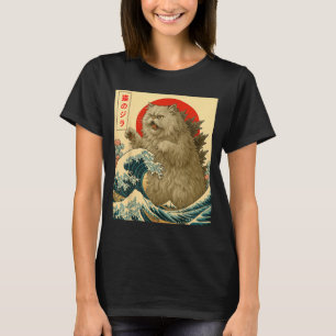Catzilla Persian Cat Japanese Art For Men Women Ki T-Shirt