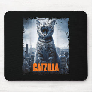 Catzilla Roaring Over City Skyline Cat Monster Kit Mouse Mat