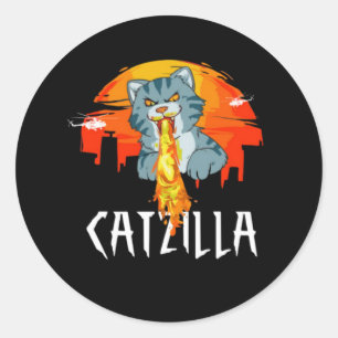 Catzilla T-Shirt Classic Round Sticker