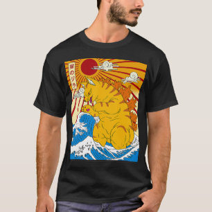 Catzilla Vintage Funny Cute Cat Art Japanese T-Shirt