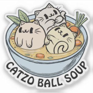 Catzo Ball Soup 2 Custom-Cut Vinyl Sticker