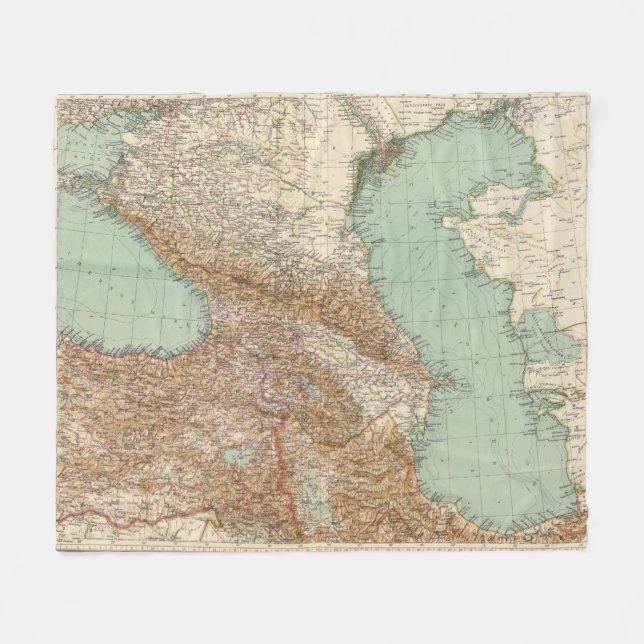 Caucasia 7374, Caspian Sea Fleece Blanket (Front (Horizontal))