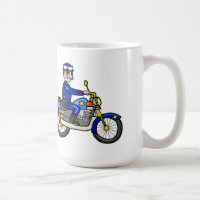 Caucasian Motorcycle Cop Mug  Customise It!
