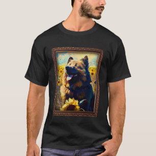 Caucasian Shepherd Painting Sunflower Flower Mom W T-Shirt