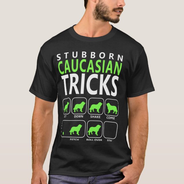 Caucasian T-shirt Stubboern Caucasian Tricks Tee (Front)