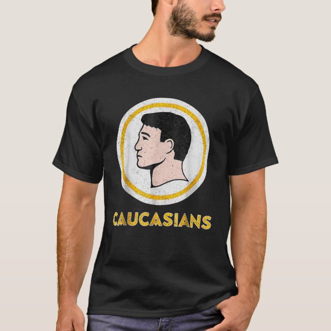 Caucasians Funny Vintage Caucasians Pride  T-Shirt (Front)