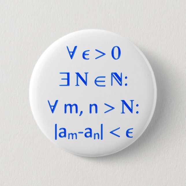 Cauchy sequence 6 cm round badge (Front)