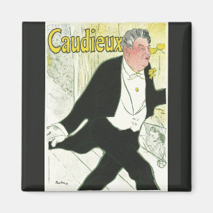 Caudieux by Toulouse Lautrec, Vintage Art Nouveau Magnet
