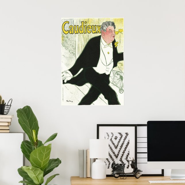 Caudieux by Toulouse Lautrec, Vintage Art Nouveau Poster (Home Office)