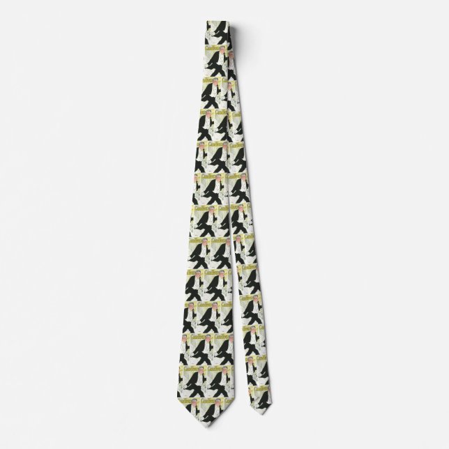 Caudieux by Toulouse Lautrec, Vintage Art Nouveau Tie (Front)