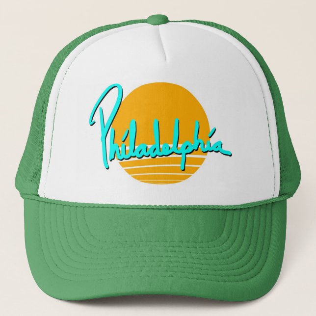 Caught  A Trucker Out Of Philly Trucker Hat (Front)