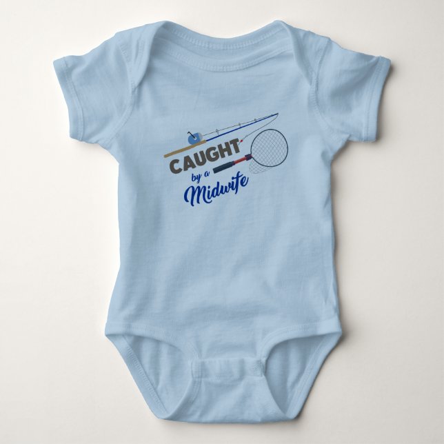 "Caught by a Midwife" Fishing Bodysuit (Front)