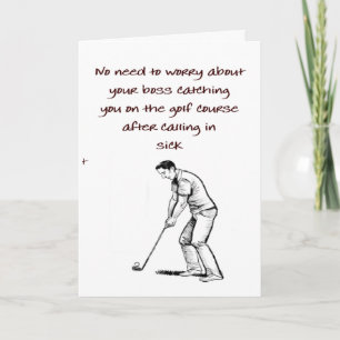 Caught golfing card