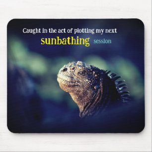 Caught in the act marine iguana mouse mat