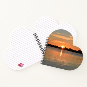 Caught in the Sunset Heart Shaped Spiral Notebook