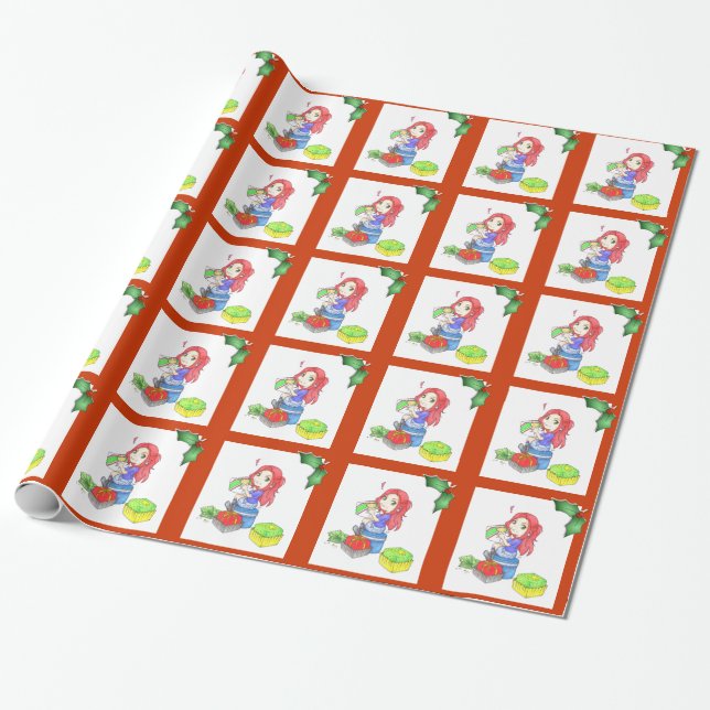 Caught in the Sweets Wrapping Paper (Unrolled)