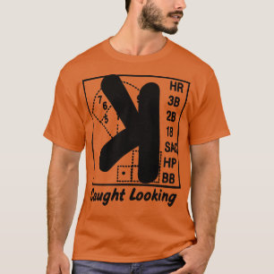 Caught Looking Baseball Backwards K funny baseball T-Shirt