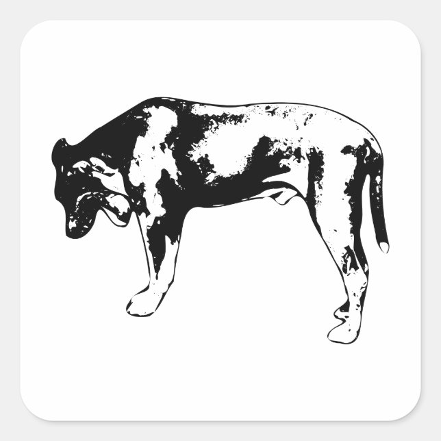 Caught Mid-Yawn – Ink Dog Moment Square Sticker (Front)