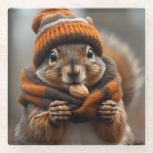 Caught snacking again - Squirrel Ai image Glass Coaster