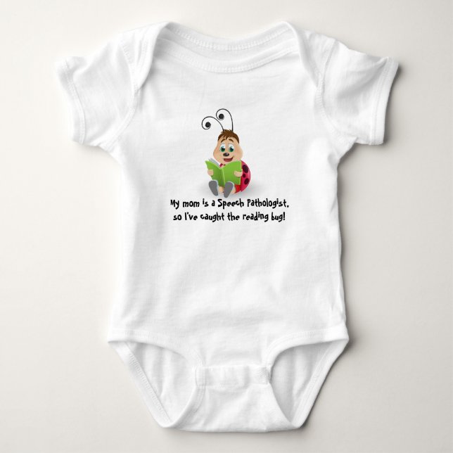 Caught the reading bug mum Speech Pathologist baby Bodysuit (Front)