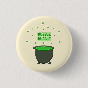 Cauldron and Bubbling Green Brew Halloween 3 Cm Round Badge