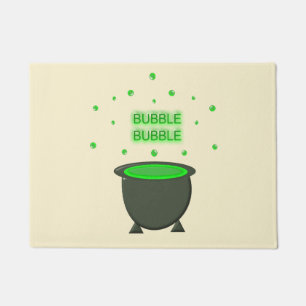 Cauldron and Bubbling Green Brew Halloween Doormat