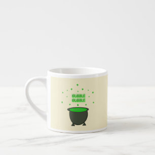 Cauldron and Bubbling Green Brew Halloween Espresso Cup