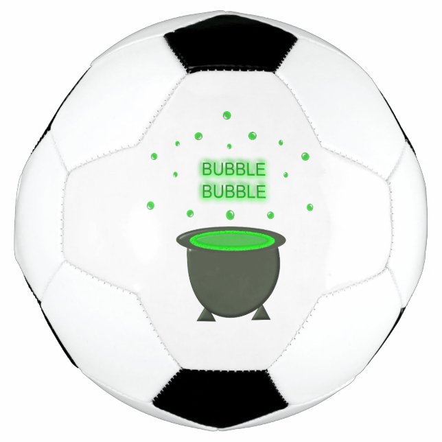 Cauldron and Bubbling Green Brew Halloween Football (Front)