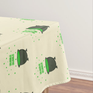 Cauldron and Bubbling Green Brew Halloween Tablecloth